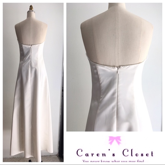 NWOT ABS Satin Strapless Evening Gown Dress - Picture 2 of 8
